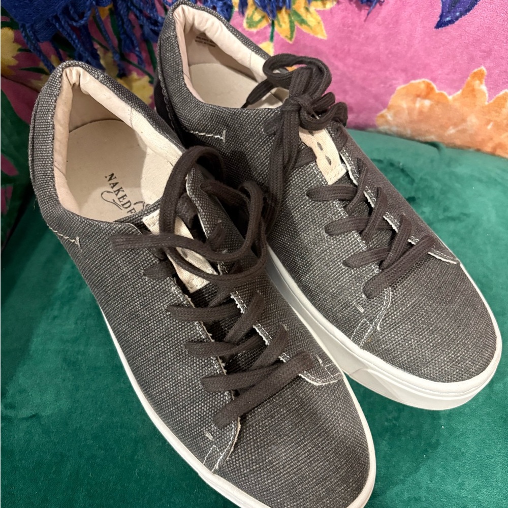 Naked Feet Helio Platform Sneakers, Charcoal